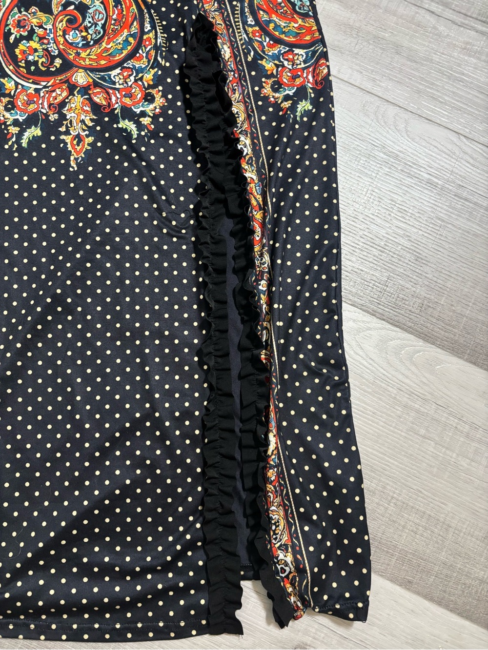 Bohemian Black Floral Print Maxi Dress Sz Small - Picture 4 of 13
